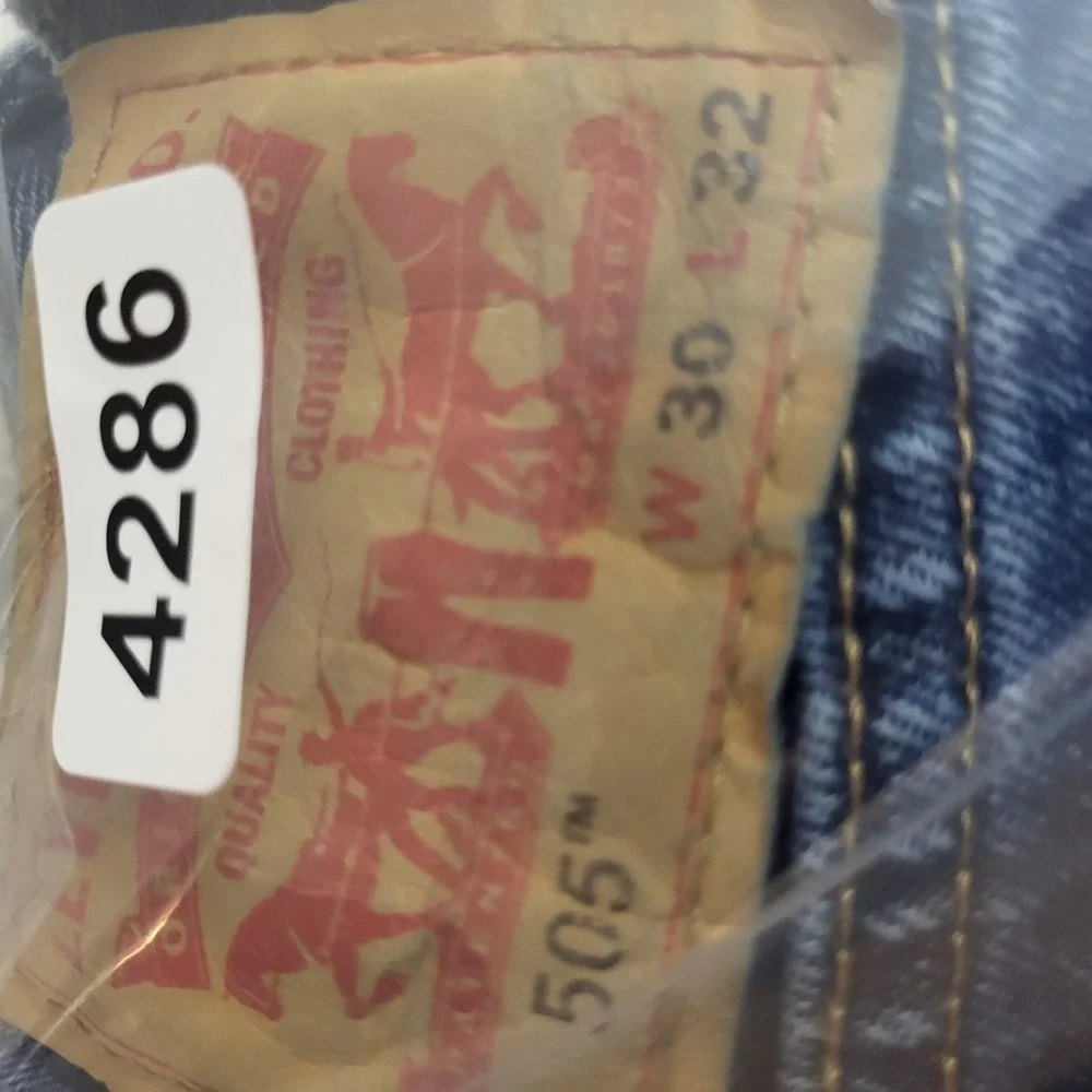 Levis 505 Regular Fit Straight Leg Jeans Mens 30x31 Blue Denim